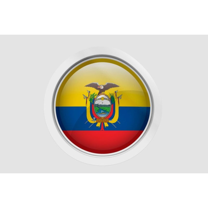 Ecuador Flag Bevel Style 4 - DecalsHouse
