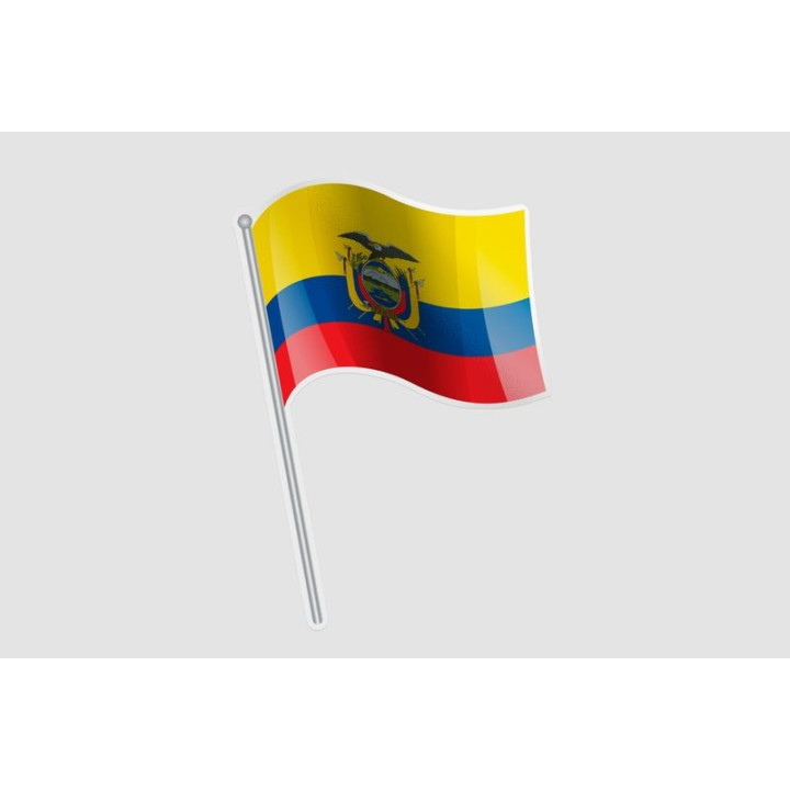 Ecuador Flag Waving Style 2 - DecalsHouse