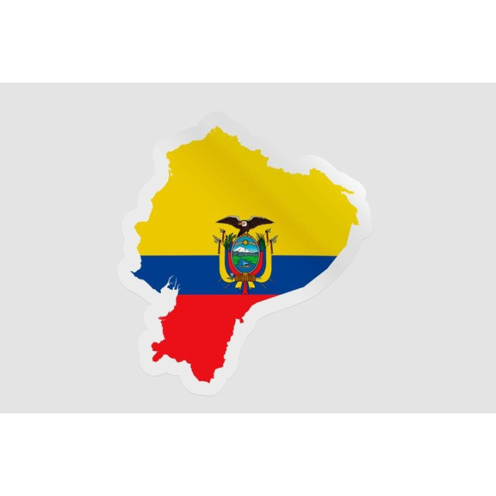 Ecuador Map Flag Style 3 - DecalsHouse