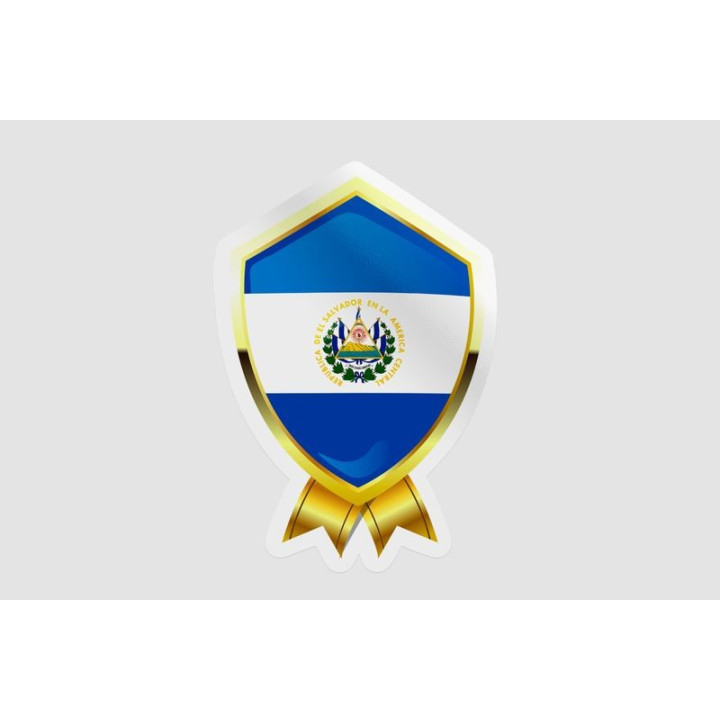 El Salvador Flag Badge Style 4 - DecalsHouse
