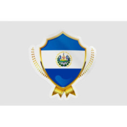 El Salvador Flag Badge Style 6 - DecalsHouse