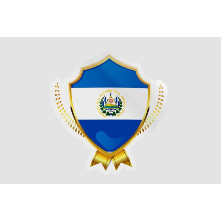 El Salvador Flag Badge Style 6 - DecalsHouse