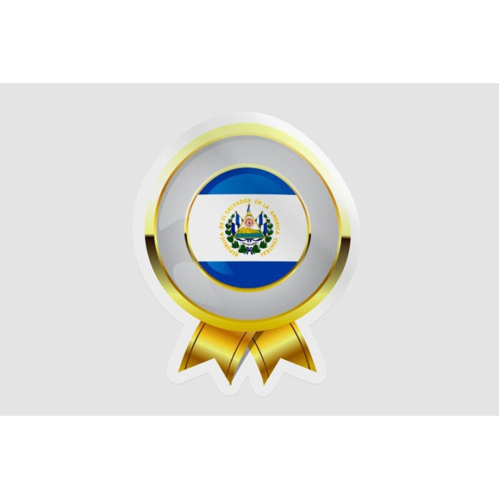 El Salvador Flag Badge Style 7 - DecalsHouse