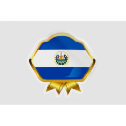 El Salvador Flag Badge Style 8 - DecalsHouse