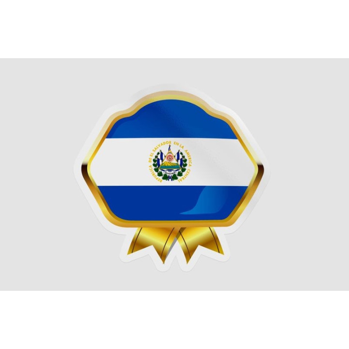 El Salvador Flag Badge Style 8 - DecalsHouse