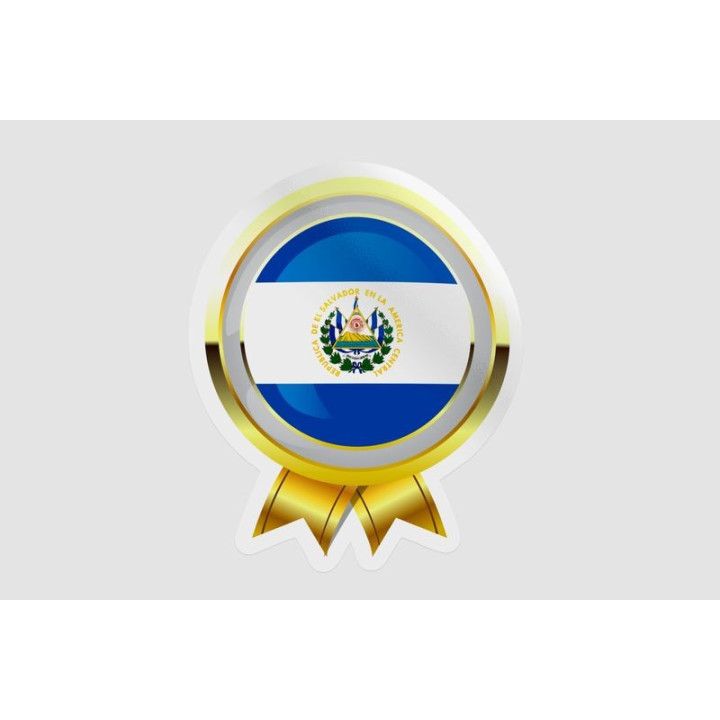 El Salvador Flag Badge Style 9 - DecalsHouse