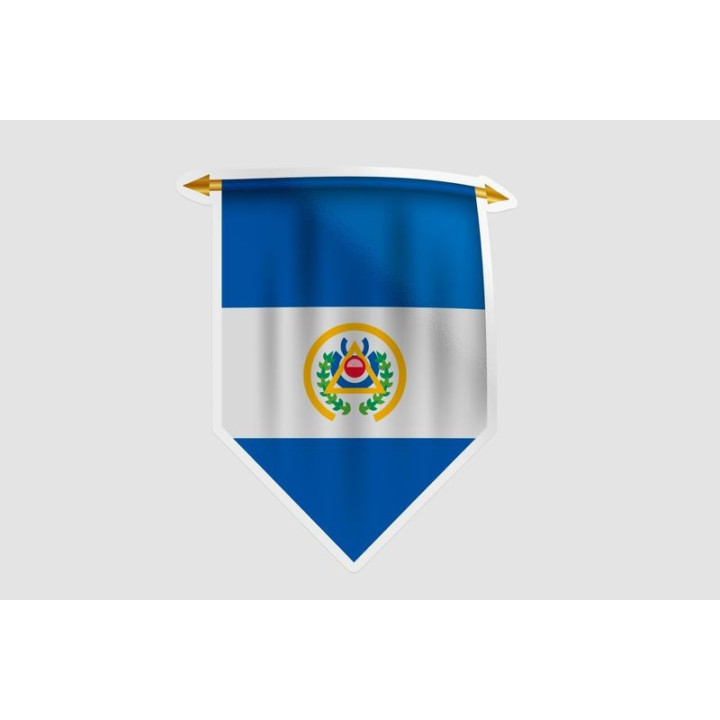 El Salvador Flag Pennant Style 10 - DecalsHouse