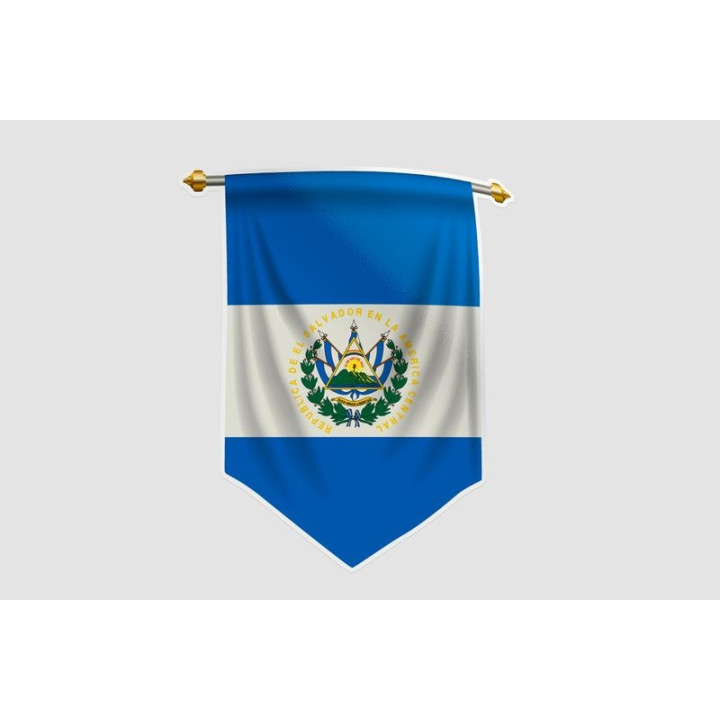 El Salvador Flag Pennant Style 12 - DecalsHouse