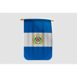El Salvador Flag Pennant Style 6 - DecalsHouse