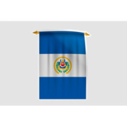 El Salvador Flag Pennant Style 7 - DecalsHouse