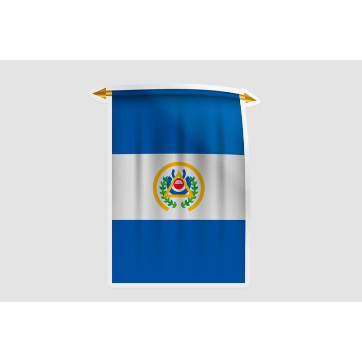El Salvador Flag Pennant Style 7 - DecalsHouse