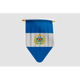El Salvador Flag Pennant Style 8 - DecalsHouse