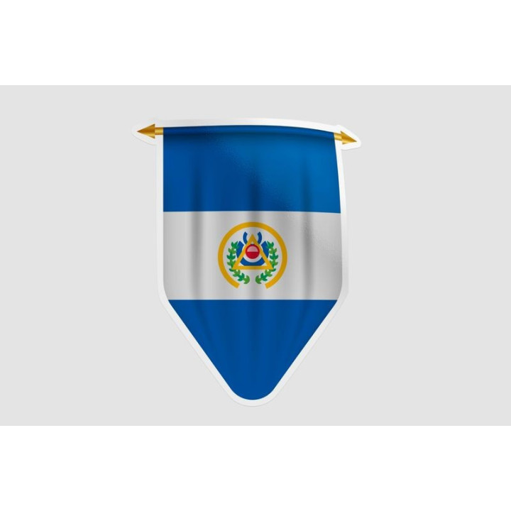El Salvador Flag Pennant Style 8 - DecalsHouse