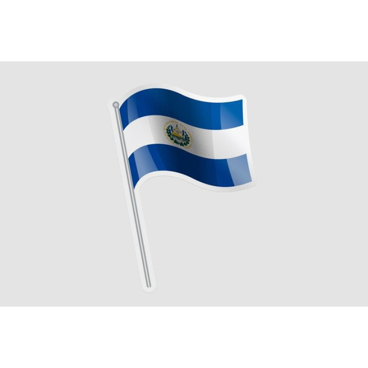 El Salvador Flag Waving - DecalsHouse
