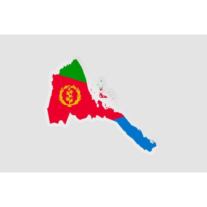 Eritrea Map Flag Style 3 - DecalsHouse