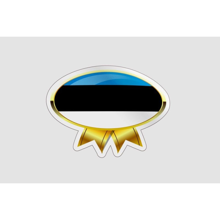 Estonia Flag Badge Style 2 - DecalsHouse