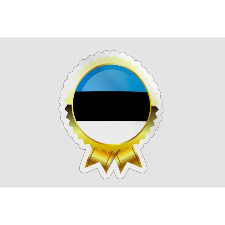 Estonia Flag Badge Style 3 - DecalsHouse