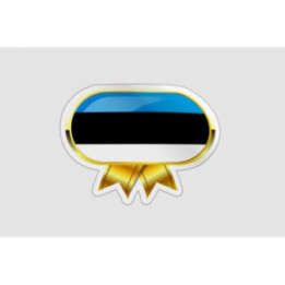 Estonia Flag Badge Style 5 - DecalsHouse