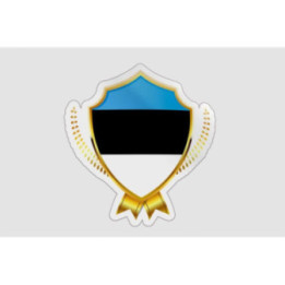 Estonia Flag Badge Style 6 - DecalsHouse
