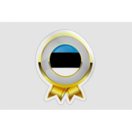 Estonia Flag Badge Style 7 - DecalsHouse