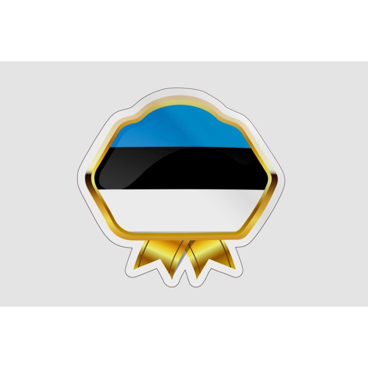 Estonia Flag Badge Style 8 - DecalsHouse