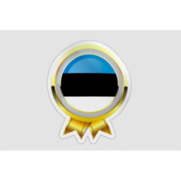 Estonia Flag Badge Style 9 - DecalsHouse