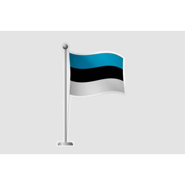 Estonia Flag Pole Style 2 - DecalsHouse
