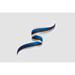 Estonia Flag Ribbon Style 5 - DecalsHouse