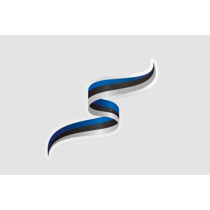 Estonia Flag Ribbon Style 5 - DecalsHouse