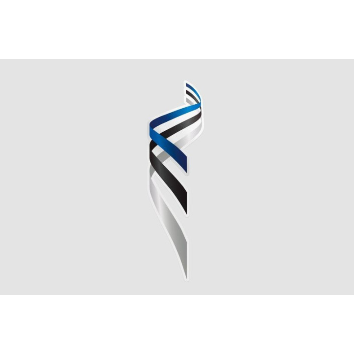 Estonia Flag Ribbon Style 7 - DecalsHouse