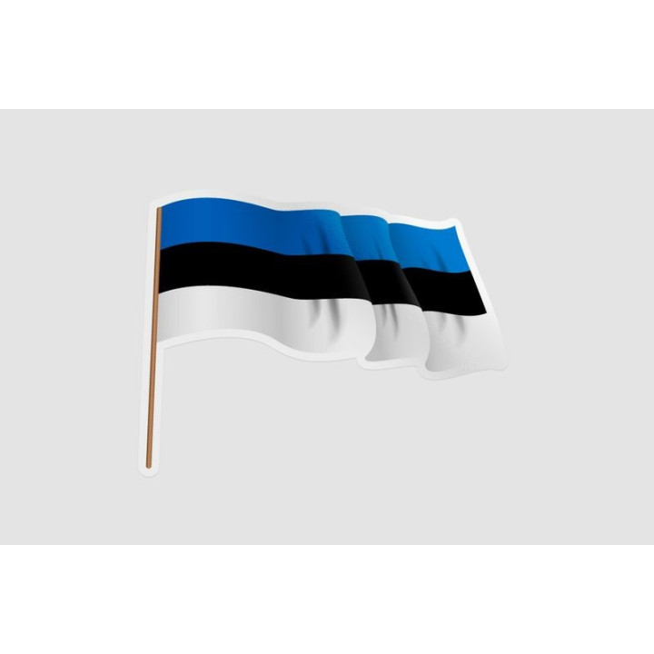 Estonia Flag Waving Style 2 - DecalsHouse