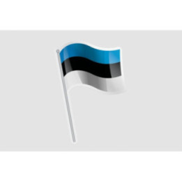 Estonia Flag Waving Style 3 - DecalsHouse