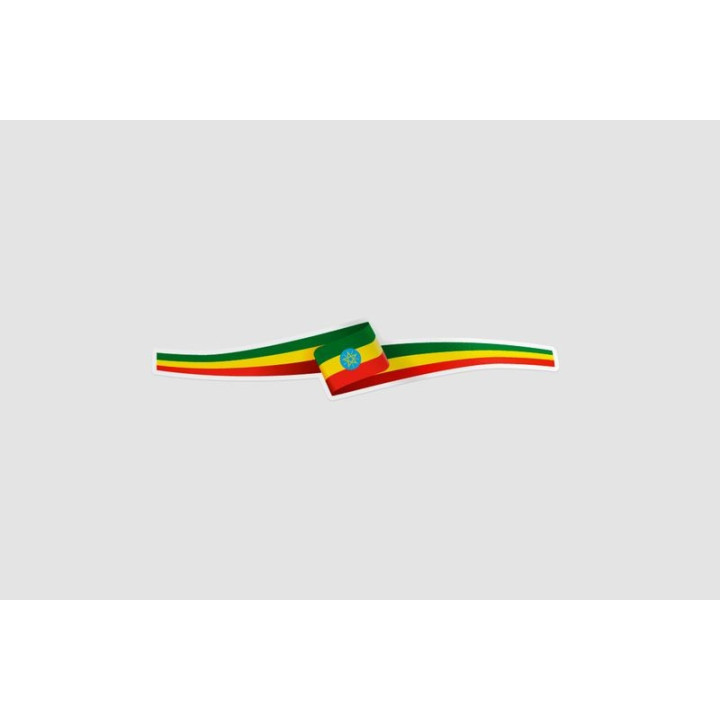 Ethiopia Flag Ribbon Style 3 - DecalsHouse
