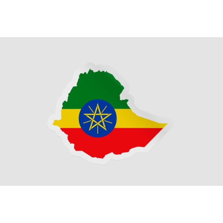 Ethiopia Map Flag Style 3 - DecalsHouse