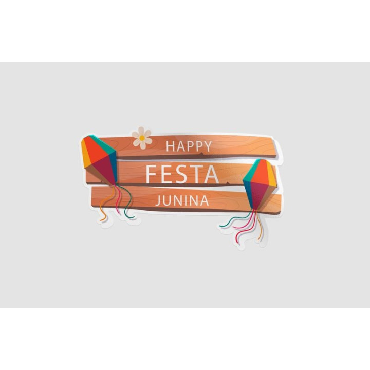 Happy Festa Junina Stickers – June Festival Decals (2-Pack)