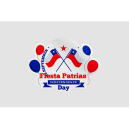 Fiestas Patrias De Chile With Flags And Balloons Sticker - DecalsHouse