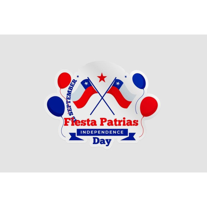 Fiestas Patrias De Chile With Flags And Balloons Sticker - DecalsHouse