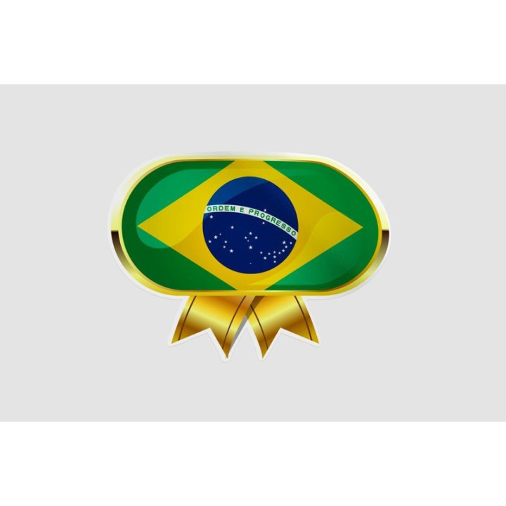 Flag Badge Of Brazil Style 5 Sticker - DecalsHouse