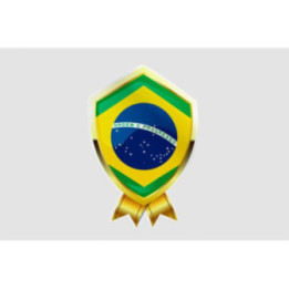 Flag Badge Of Brazil Style 6 Sticker - DecalsHouse