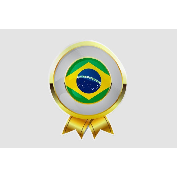 Flag Badge Of Brazil Style 7 Sticker - DecalsHouse