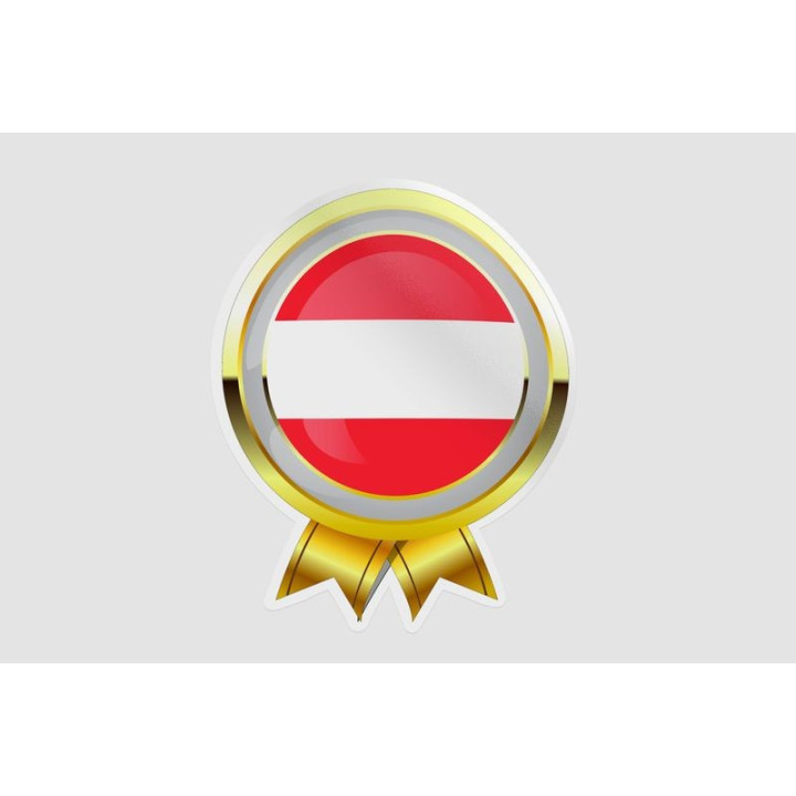 Flag Of Austria Badge Type Style 4 Sticker - DecalsHouse