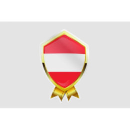 Flag Of Austria Badge Type Style 6 Sticker - DecalsHouse