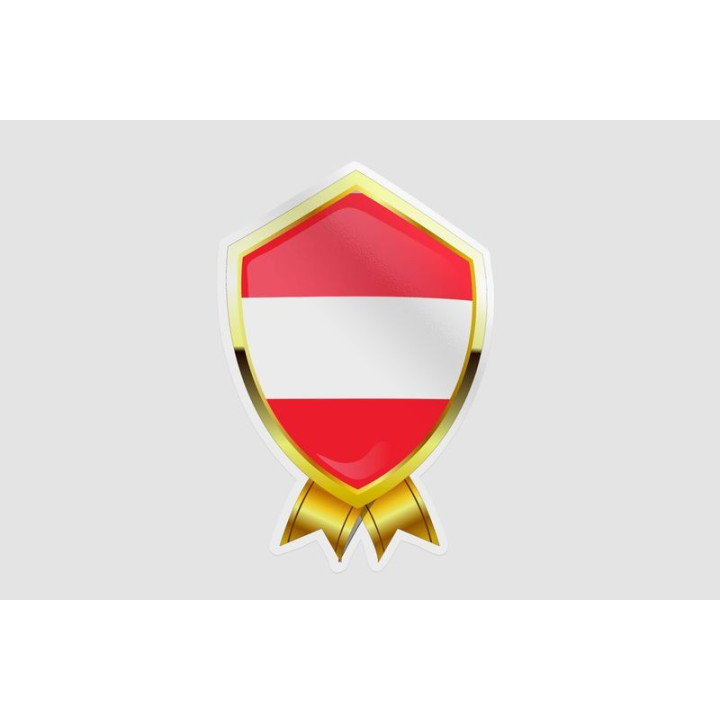 Flag Of Austria Badge Type Style 6 Sticker - DecalsHouse