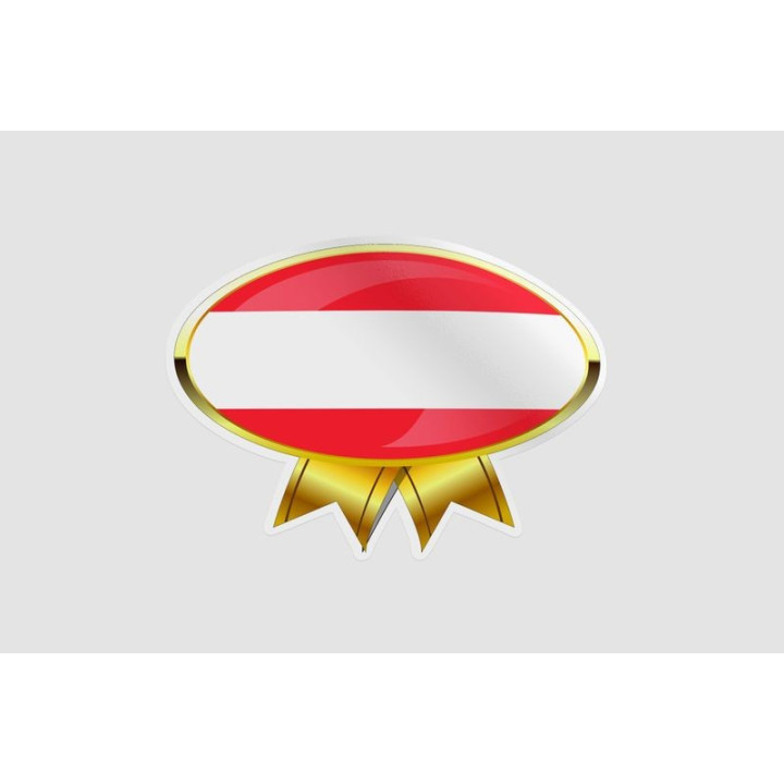 Flag Of Austria Badge Type Style 8 Sticker - DecalsHouse