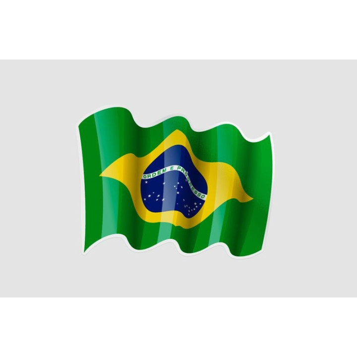 Flag Of Brazil Style 10 Sticker - DecalsHouse
