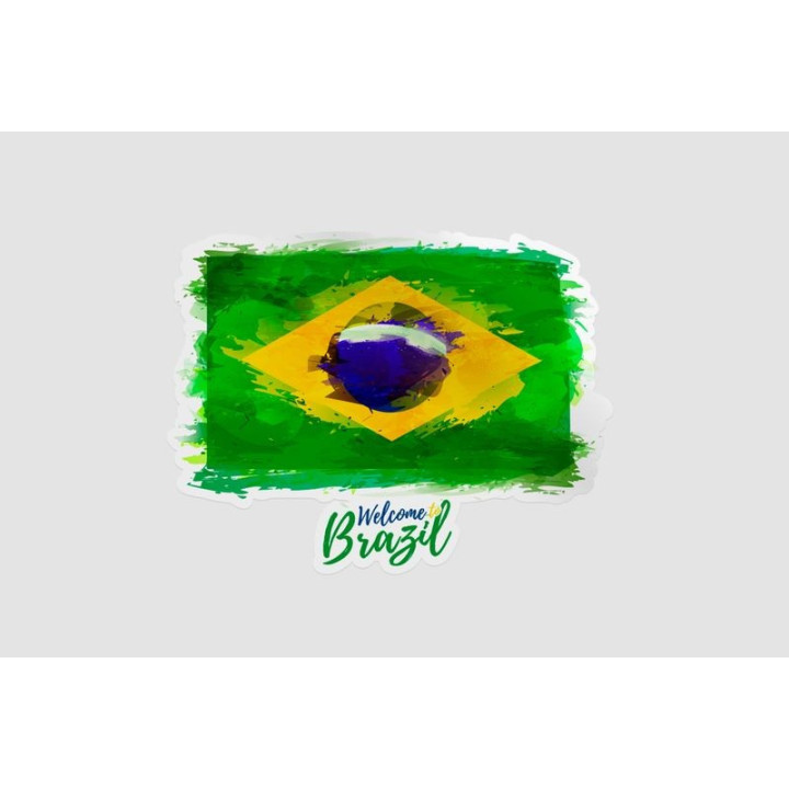 Flag Of Brazil Style 2 Sticker - DecalsHouse
