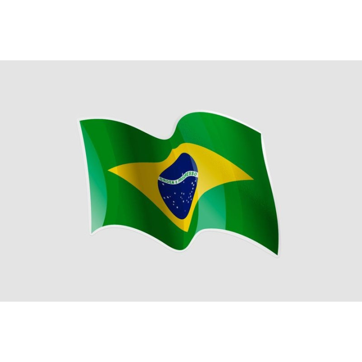 Flag Of Brazil Style 4 Sticker - DecalsHouse
