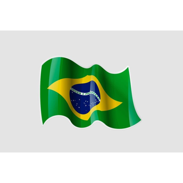 Flag Of Brazil Style 5 Sticker - DecalsHouse