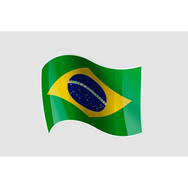 Flag Of Brazil Style 7 Sticker - DecalsHouse