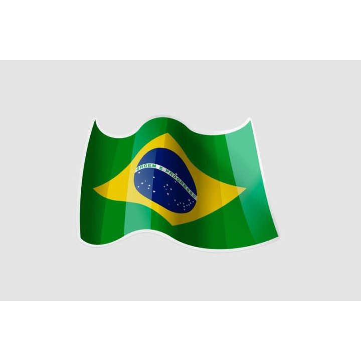 Flag Of Brazil Style 8 Sticker - DecalsHouse